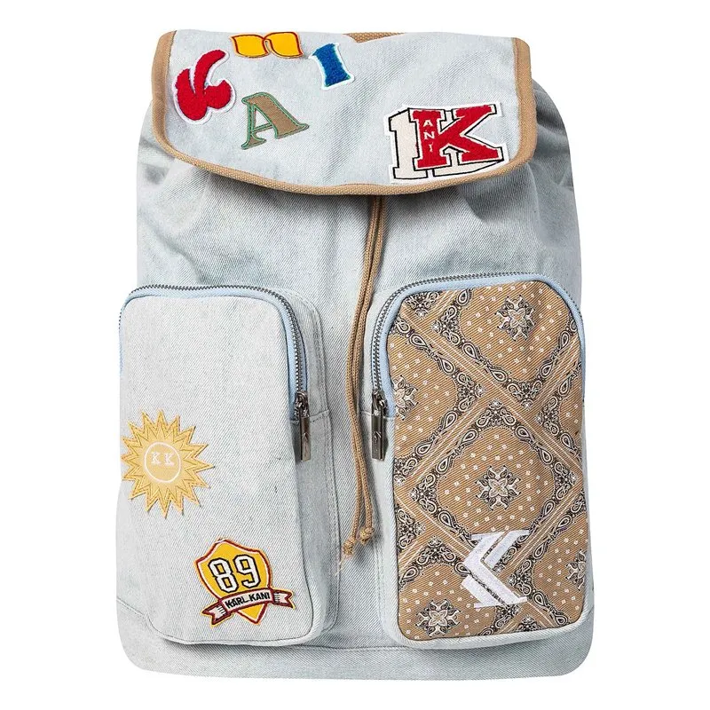 Раница с щампи от изпран деним